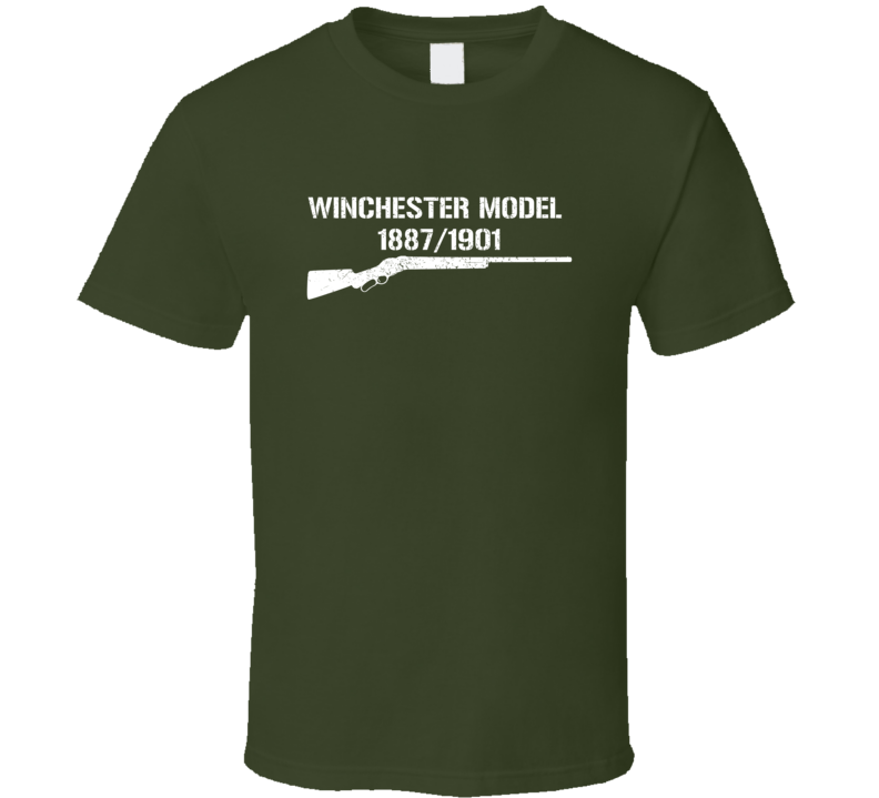 Winchester Model 18871901 Shotgun Military Distressed T Shirt Winchester Model 18871901 Shotgun Military Distressed T Shirt