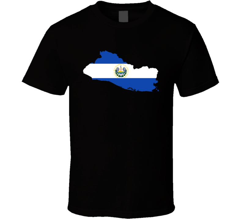 El Salvador Flag Map T Shirt El Salvador Flag Map T Shirt