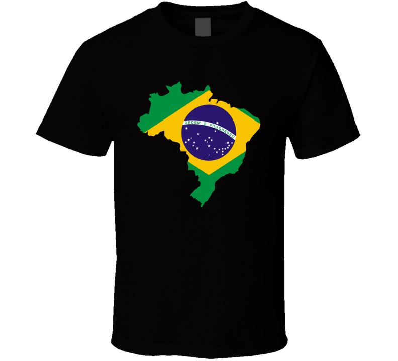 Brazil Flag Map T Shirt Brazil Flag Map T Shirt