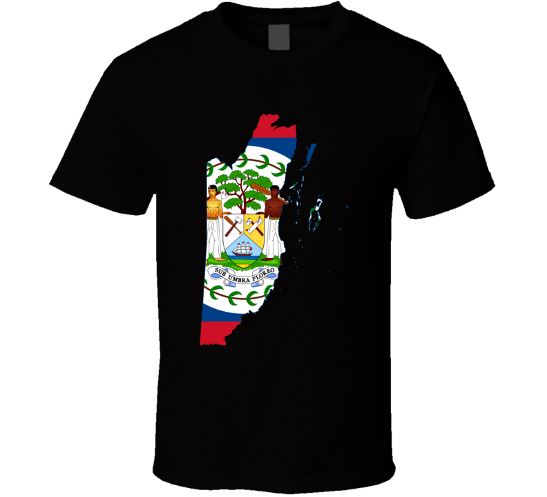 Belize Flag Map T Shirt Belize Flag Map T Shirt