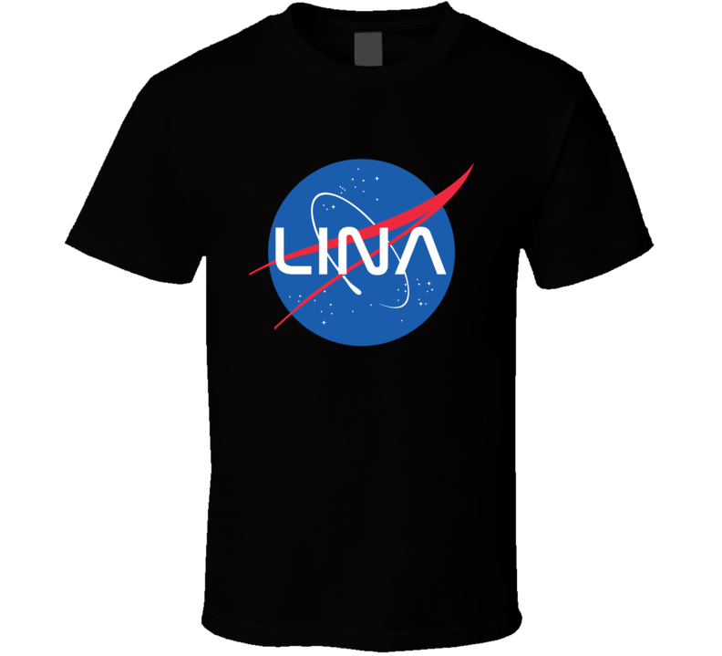 Lina NASA Logo Your Name Space Agency T Shirt