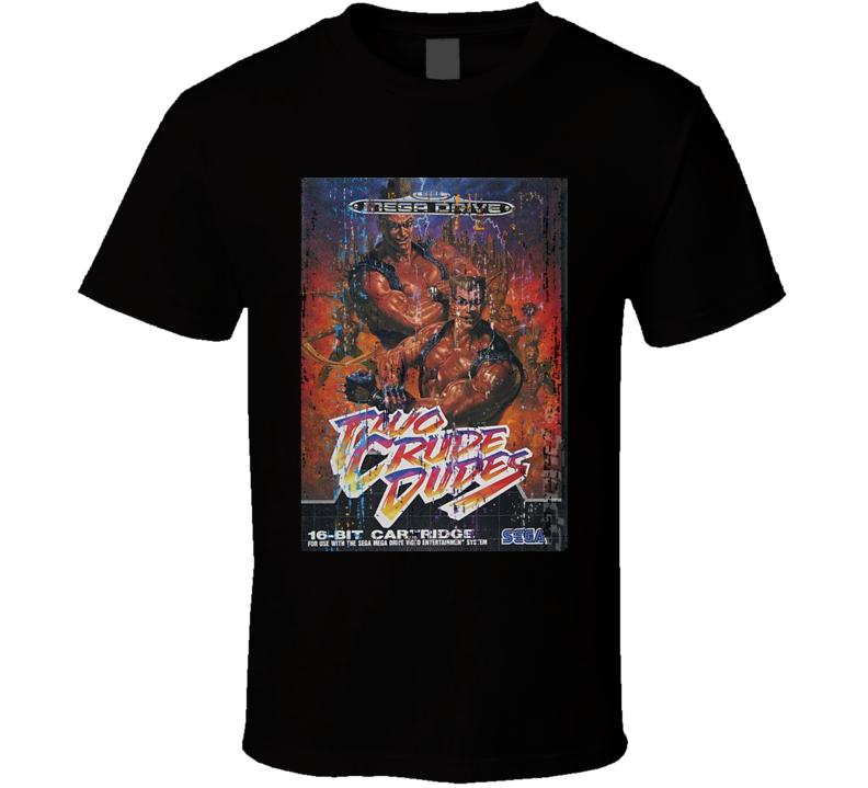 Two Crude Dudes Arcade Vintage Sega Video Game Box Cool T Shirt Two Crude Dudes Arcade Vintage Sega Video Game Box Cool T Shirt