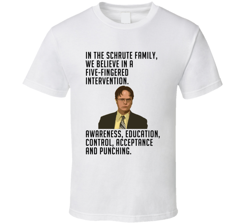 Dwight Schrute Five Fingered Intervention Punching The Office Funny T Shirt Dwight Schrute Five Fingered Intervention Punching The Office Funny T Shirt