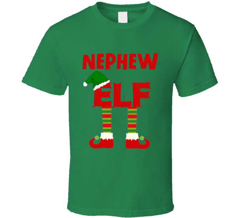 nephew Elf Christmas Holiday Personalized T Shirt