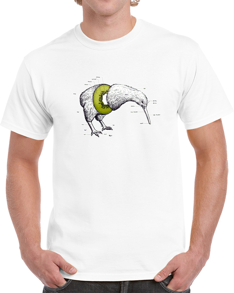 Kiwi Anatomy Bird Fruit New Zealand Clever Hilarious T Shirt