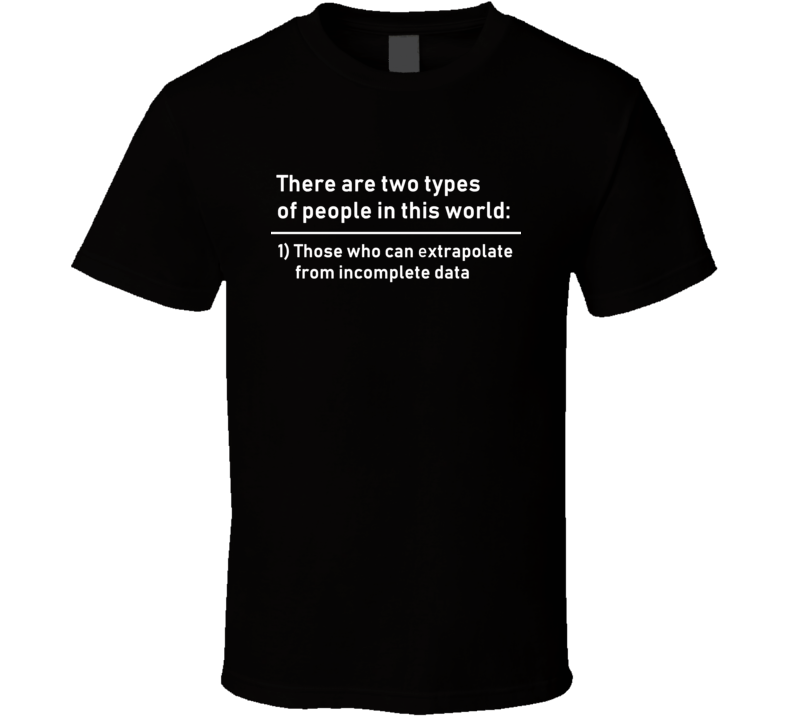 Two Types Of People Extrapolate Incomplete Data Funny Geek T Shirt Two Types Of People Extrapolate Incomplete Data Funny Geek T Shirt