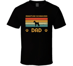 Miniature Schnauzer Dad T Shirt Popular Dog Breed Fathers Day Gift Present For Men