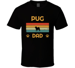 Pug Dad T Shirt Popular Dog Breed Fathers Day Gift Present For Men