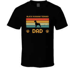 Black Russian Terrier Dad T Shirt Popular Dog Breed Fathers Day Gift Present For Men
