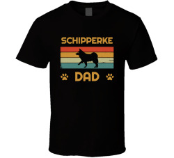 Schipperke Dad T Shirt Popular Dog Breed Fathers Day Gift Present For Men