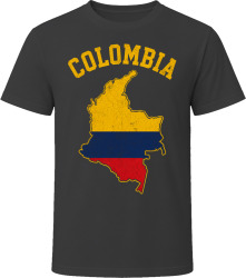 Colombia Map with Flag Travel Adventure Gift T Shirt