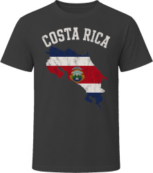 Costa Rica Flag Map Bold Tourist Souvenir T Shirt