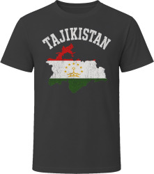 Tajikistan Map with Flag Travel Adventure Gift T Shirt