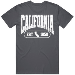 CALIFORNIA Collegiate Arch. Vintage Varsity Athletic State Pride T Shirt