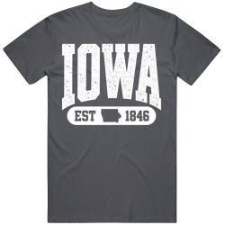 IOWA Collegiate Arch. Vintage Varsity Athletic State Pride T Shirt