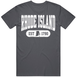 RHODE ISLAND Collegiate Arch. Vintage Varsity Athletic State Pride T Shirt