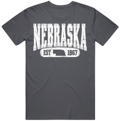 NEBRASKA Collegiate Arch. Vintage Varsity Athletic State Pride T Shirt