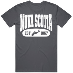 NOVA SCOTIA Collegiate Arch. Vintage Varsity Regional Pride T Shirt