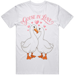 Goose in Love. Romantic Vector Style T Shirt