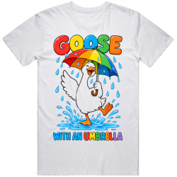 Goose with an Umbrella. Rainy Day Humor T Shirt