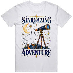 Goose with a Telescope. Stargazing Adventure T Shirt