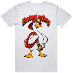 Goose with a Firefighter Helmet. Heroic Humor T Shirt