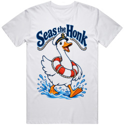 Goose with a Life Preserver. Nautical Fun T Shirt