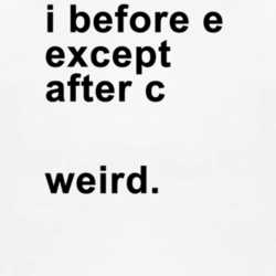 I Before E Except After C Weird Grammar Funny T Shirt 1009178