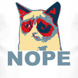 Grumpy Cat Nope Hope Poster Funny Meme T Shirt 12970
