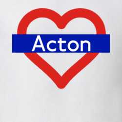 Love London Underground Tube Acton Heart Design England T Shirt 16618211