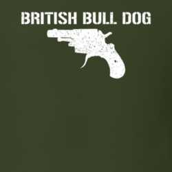 British Bull Dog Revolver Military Distressed T Shirt 22532735