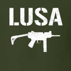 Lusa Submachine Gun Military Distressed T Shirt 22532819