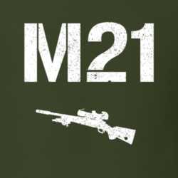 M21 Sniper Rifle Military Distressed T Shirt 22532822