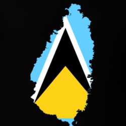 St Lucia Flag Map T Shirt 22646986