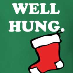 Well Hung Red Stocking Funny Christmas Shirt 25379724