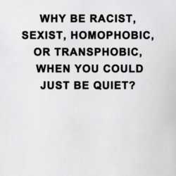 Why Be Racist Sexiest Homophobic Or Transphobic When You Could Be Quiet T Shirt 30988184