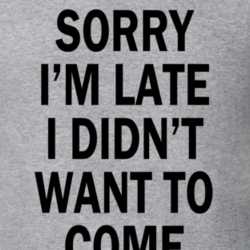 Sorry I'm Late I Didn't Want To Come Funny T Shirt 33079489