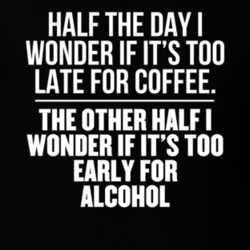 Too Late For Coffee Too Early For Alcohol Drinking Funny T Shirt 33649845