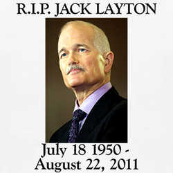 RIP Jack Layton Canada Premier NDP T Shirt 83708