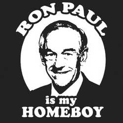 Ron Paul Is My Homeboy Crest Black T Shirt 84910