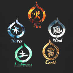 5 Elements Fire Water Earth Wind Lightning T Shirt 85501